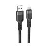 Дата кабель USB 2.0 AM to Micro 5P 1.2m 2.4A nylon aluminum U110 black HOCO (6931474770585) - Изображение 1