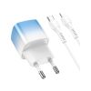 Зарядний пристрій HOCO C101A USB-C PD20W + cable USB-C to Lightning Ice Blue (6931474769381) - Зображення 1