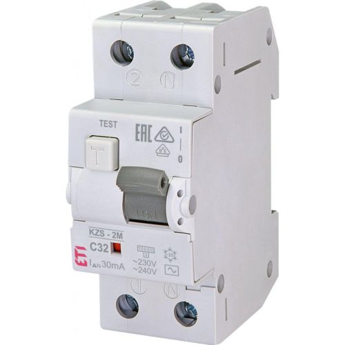 Дифференциальный автоматический выключатель ETI KZS-2M C 32/0,03 тип AC (10kA)