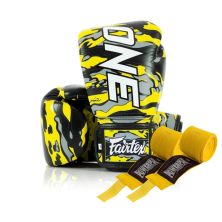 Боксерские перчатки Fairtex BGV-ONE X STBG (натуральна шкіра) 10 унцій (бинти в комплекті) (BGV-ONE_X_STBG_10oz)