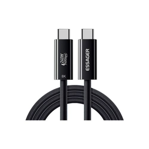 Дата кабель USB-C to USB-C 1.0m Thunderbolt 4 240W 8K60Hz black Essager (EXCTT4-PL01-P)