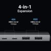 Концентратор Ugreen USB-C to 2xUSB 3.2 + 2xUSB-C 10Gbps CM480 gray (30758) - Изображение 1