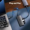 Концентратор Ugreen USB-C to 2xUSB 3.2 + 2xUSB-C 10Gbps CM480 gray (30758) - Изображение 3