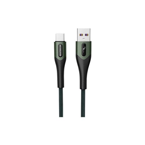 Дата кабель USB 2.0 AM to USB-C 1.0m 3A braided dark green SkyDolphin (USB-000582)