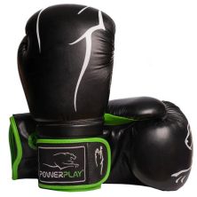 Боксерские перчатки PowerPlay 3018 10oz Black/Green (PP_3018_10oz_Black/Green)