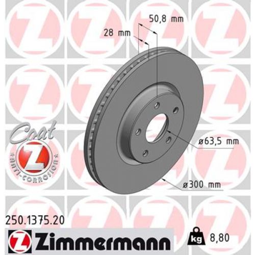 Гальмівний диск ZIMMERMANN 250.1375.20