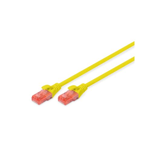 Патч-корд 0.5м, CAT 6 UTP, AWG 26/7, Cu, LSZH, yellow Digitus (DK-1617-005/Y)