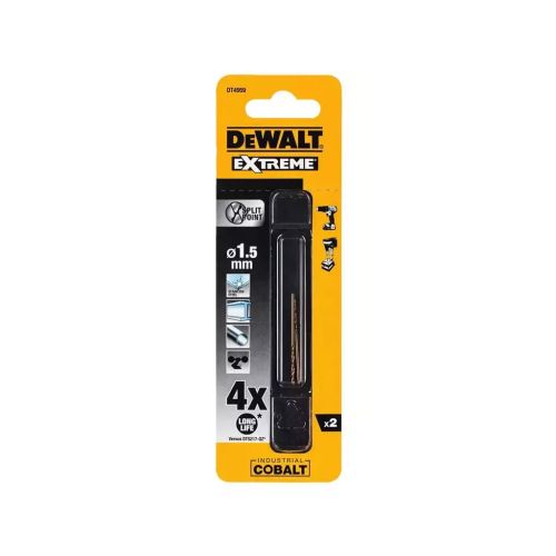 Сверло DeWALT по металлу EXTREME INDUSTRIAL COBALT HSS-CO, 1,5 х 34 х 12 мм, 2 шт (DT4959)