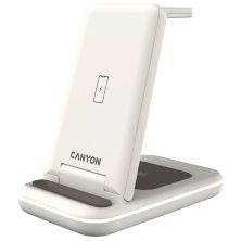 Зарядное устройство Canyon WS-304 Foldable 3in1 Wireless charger Cosmic Latte (CNS-WCS304CL)