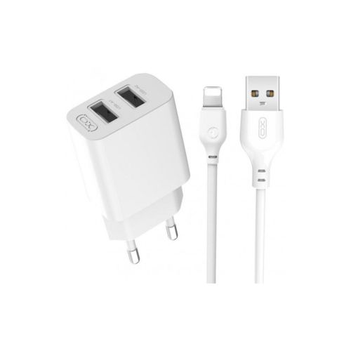 Зарядний пристрій XO L109 12W (2USB/2.4A) + USB - Lightning White (XO-L109-L)