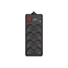 Мережевий подовжувач REAL-EL RS-PROTECT 805 3m, black (EL122300043)