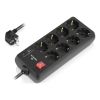 Мережевий подовжувач REAL-EL RS-PROTECT 805 3m, black (EL122300043) - Зображення 1