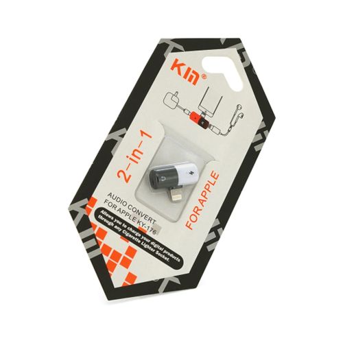 Переходник Lightning M to 2xLightning F white-black Kin (KY-176)