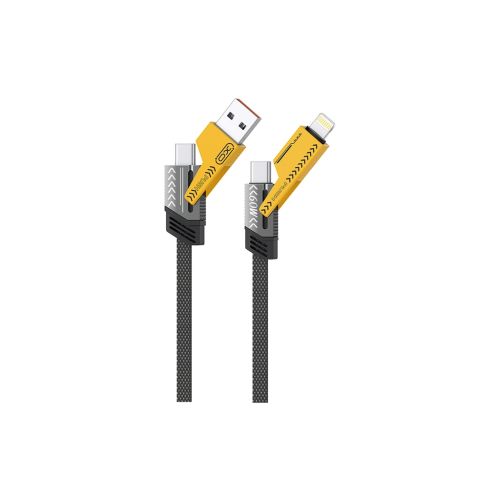 Дата кабель USB-C + USB A to USB-C + Lightning XO (NB283-CAI.gray)