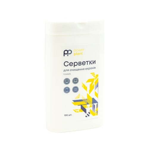 Серветки PowerPlant Screen Cleaning Wipes, 100шт (FL940653)