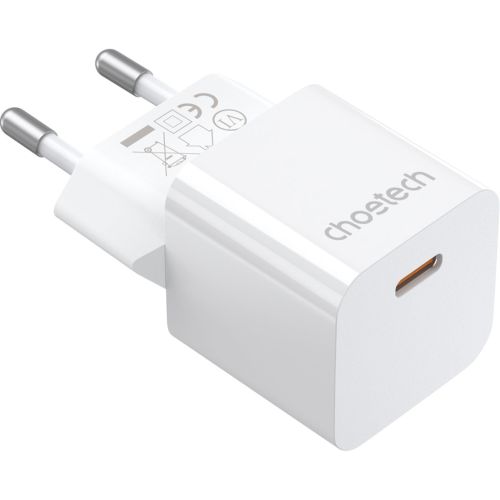 Зарядное устройство Choetech GaN USB-C 20W QC3.0/PD/PPS (PD5010-EU-WH)