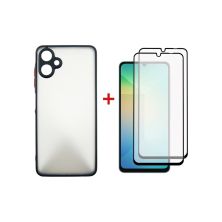 Чохол до мобільного телефона Dengos Kit Samsung Galaxy A06 Matte + 2 pcs glass (Black) (DG-CTG2P-02)
