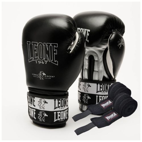 Боксерские перчатки Leone GN208 Iconic Black 12 унцій (GN208_Black_12oz)