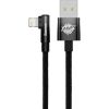 Дата кабель USB 2.0 AM to Lightning 2.0m 2.4A 90° corner black Baseus (CAVP000101) - Изображение 1