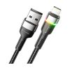 Дата кабель USB 2.0 AM to Lightning 2.0m 2.4A LED black Essager (EXCL-XCDA01) - Изображение 1