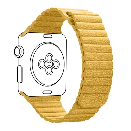 Ремешок для смарт-часов Armorstandart Leather Loop для Apple Watch 42 (Series 11-10)/41/40/38 Yellow (ARM57841)