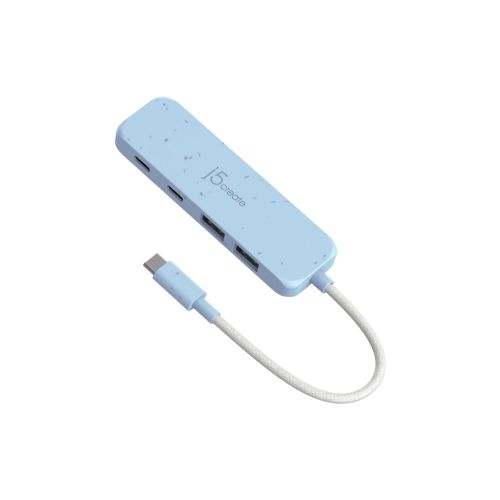 Концентратор J5create USB-C to 2xUSB-A + 2xUSB-C 3.2 10Gbps cyan (JCH342EC-N)