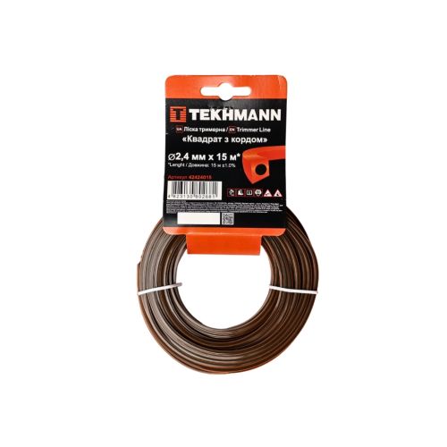 Жилка косильная Tekhmann Квадрат с кордом 2,4 мм × 15 м (42424015)