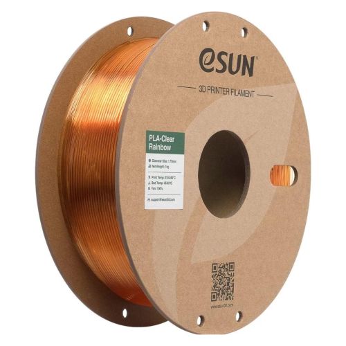 Пластик для 3D-принтера eSUN PLA Clear Rainbow 1,75mm 1kg FLAME-Crystal (PLA-CLRB175O-CF1P1)