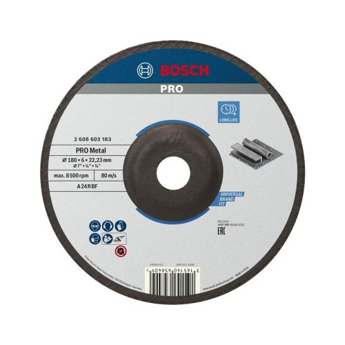 Круг зачистной Bosch Professional для металла 180x6x22.23мм (2.608.603.183)
