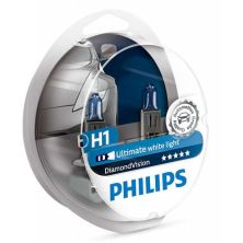 Автолампа Philips H1 Diamond Vision, 5000K, 2шт (12258DVS2)