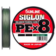 Шнур Sunline Siglon PE х8 300m 3.0/0.296mm 50lb/22.0kg Dark Green (1658.10.48)