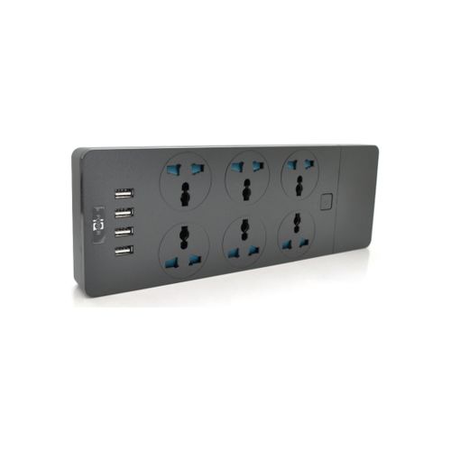 Сетевой фильтр питания Voltronic TВ-Т12, 6роз, 4*USB Black (ТВ-Т12-Black)