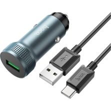Зарядний пристрій HOCO Z49A Level USB Metal Gray (6931474795731)