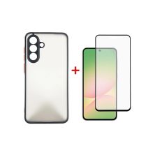 Чехол для мобильного телефона Dengos Kit Samsung Galaxy A56 Matte + glass (Black) (DG-KM-141)