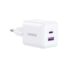 Зарядное устройство Ugreen USB + USB-C GaN 30W X516 white (65015)