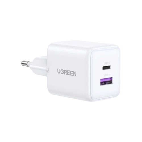 Зарядное устройство Ugreen USB + USB-C GaN 30W X516 white (65015)