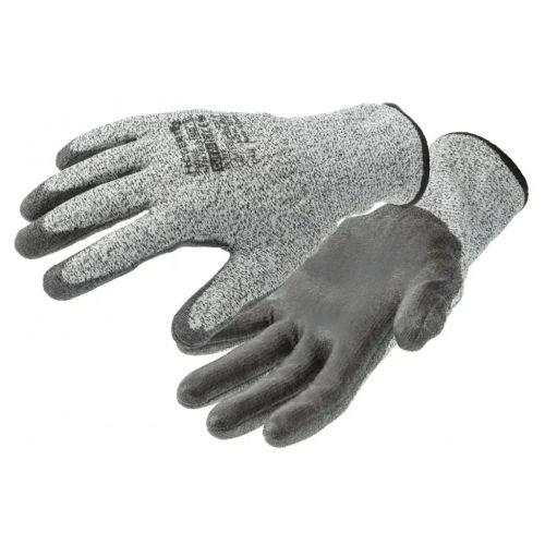 Защитные перчатки Hoegert FUHSE HT5K763-9 противопорезные с полиуретановым покрытием светло-серые, 9 (HT5K763-9)
