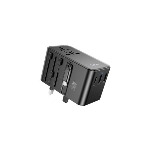 Мережевий фільтр живлення HOCO AC18A 1 роз, 2 USB, USB-C, 35W, 1,5м, Black (AC18AB)