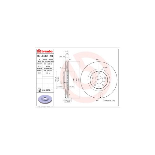 Тормозной диск Brembo 09.B266.11