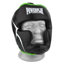 Боксерский шлем PowerPlay 3100 PU Чорно-зелений XL (PP_3100_XL_Black/Green)
