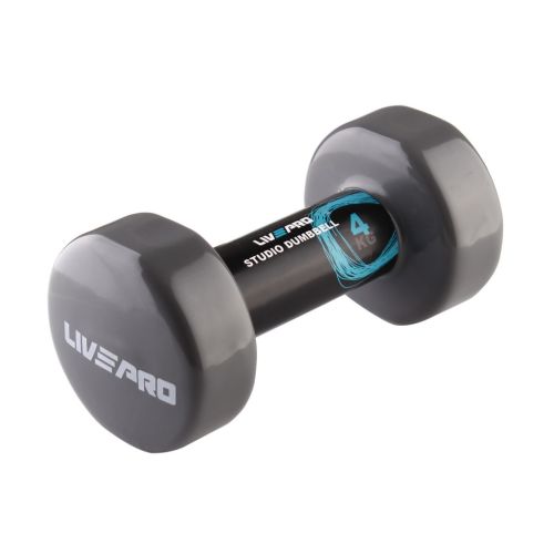 Гантель LivePro Studio Dumbbell LP8076-4 вінілова 1шт сірий Уні 4кг (2020301000071)