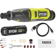 Гравер Ryobi аккумуляторный RRT4-120GA15 4В, 1х2Ah, 15 аксессуаров, 0.23кг (5133005634)