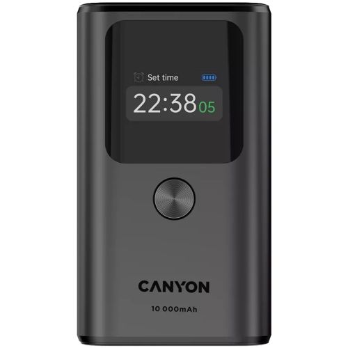 Батарея універсальна Canyon 10000mAh OnPower 130 TFT PD/30W Dark Grey (CNS-CPB130DG)