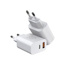 Зарядное устройство WUW C172 1xUSB-C PD20W + 1xUSB QC3.0 18W White (с172W)
