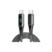 Дата кабель USB-C to USB-C 2.0m 100W Digital Display black Essager (ES-XCTT1-YDA01) Дата кабель USB-C to USB-C 2.0m 100W Digital Display black Essager (ES-XCTT1-YDA01)