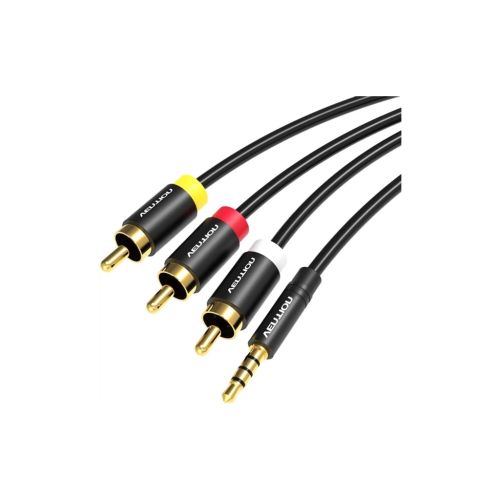 Кабель мультимедійний 3.5mm M to 3xRCA M 1.5m AV black Vention (VAB-R07-B150)