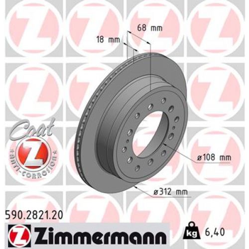 Тормозной диск ZIMMERMANN 590.2821.20