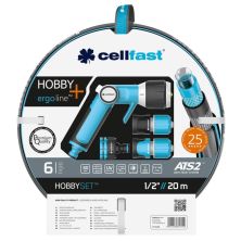 Шланг для поливу Cellfast набір HOBBY ATS2,1/2,20м,6 шарів, зрошувач, комплект підключення (16-209)