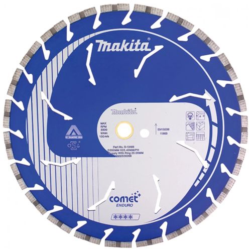 Круг отрезной Makita алмазный COMET по бетону сегментный 230х22,23 мм, сухой рез (B-12784)