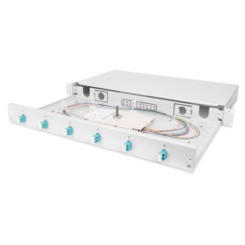 Патч-панель 1U 19, 6xLC duplex, incl, Splice Cass, OM3 Color Pigtails, Adapter Digitus (DN-96330/3)